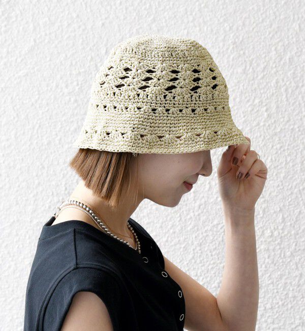 SHIPS any「SHIPS any: 透かし編み ラメ ハット」|ハット|