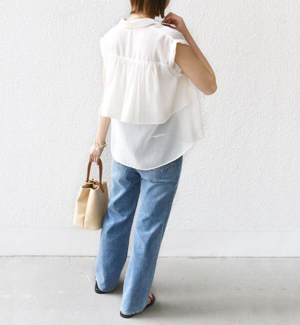 SHIPS for women「【WEB限定】〈洗濯機可能〉シアー リネンライク バック フリル ブラウス」|シャツ・ブラウス|