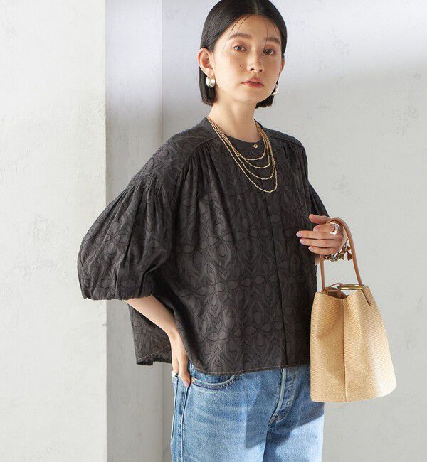 SHIPS for women「〈手洗い可能〉コットン ドビー 袖 ボリューム ブラウス」|シャツ・ブラウス|