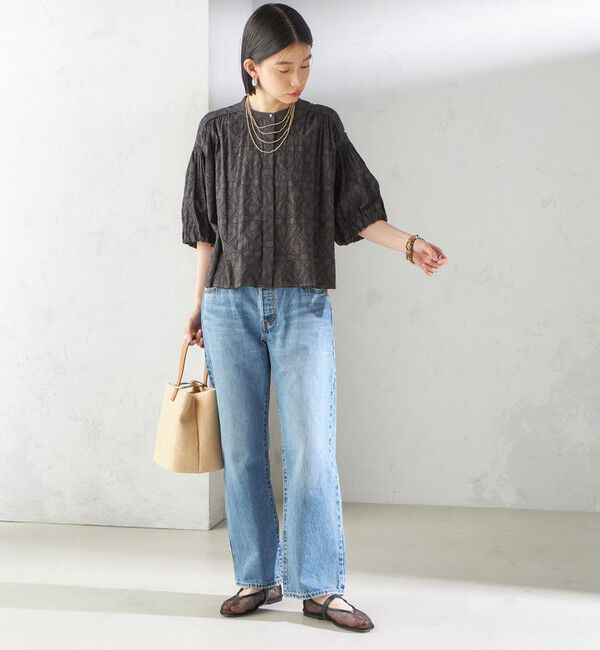 SHIPS for women「〈手洗い可能〉コットン ドビー 袖 ボリューム ブラウス」|シャツ・ブラウス|