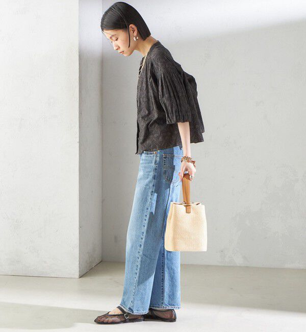 SHIPS for women「〈手洗い可能〉コットン ドビー 袖 ボリューム ブラウス」|シャツ・ブラウス|