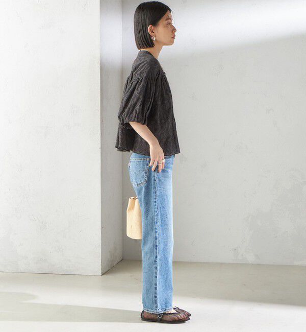 SHIPS for women「〈手洗い可能〉コットン ドビー 袖 ボリューム ブラウス」|シャツ・ブラウス|