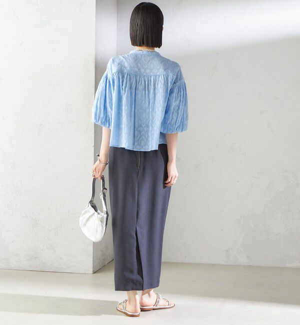 SHIPS for women「〈手洗い可能〉コットン ドビー 袖 ボリューム ブラウス」|シャツ・ブラウス|