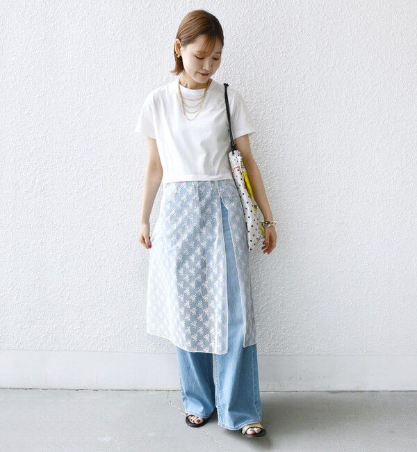 SHIPS for women「【WEB限定】ラッセル レース ドッキング TEE」|Tシャツ・カットソー|