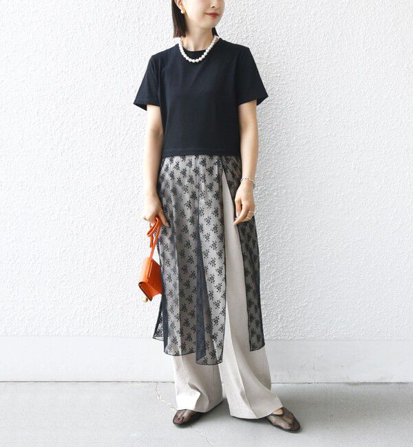 SHIPS for women「【WEB限定】ラッセル レース ドッキング TEE」|Tシャツ・カットソー|