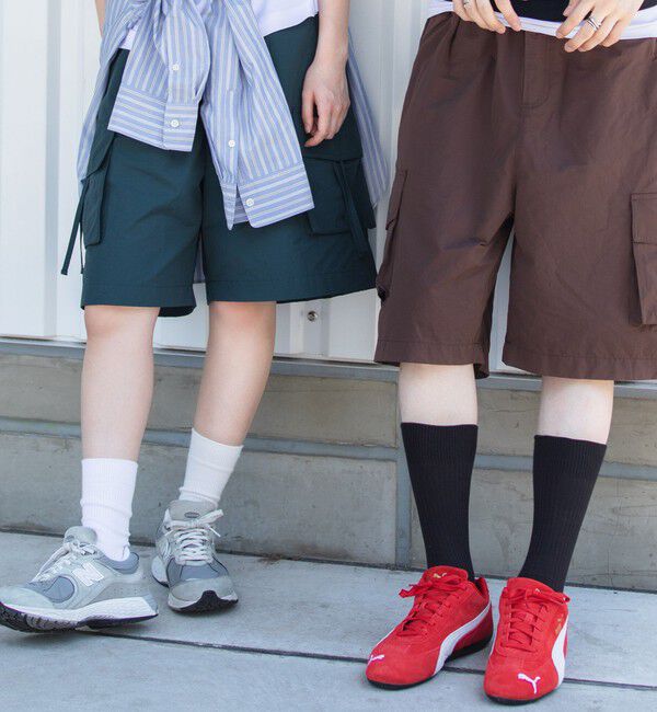 SHIPS「City Ambient Products: CTN/NYN バギー カーゴ ショーツ」|チノ|ダークブラウン