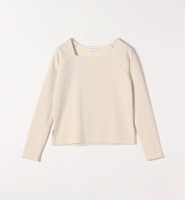 quaranciel「quaranciel:〈洗濯機可能〉ポリエステル ベロア スクエア ネック プルオーバー」|Tシャツ・カットソー|