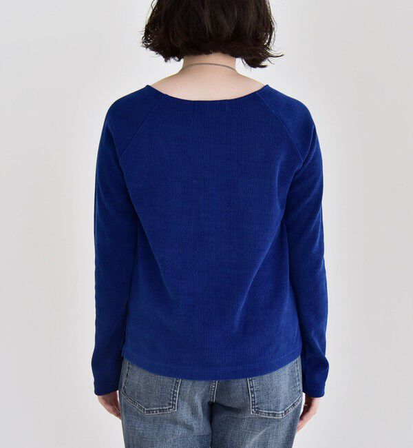 quaranciel「quaranciel:〈洗濯機可能〉ポリエステル ベロア スクエア ネック プルオーバー」|Tシャツ・カットソー|