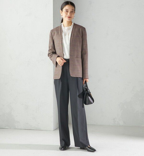 SHIPS for women「〈手洗い可能〉TUMUGITO(R) シャーク ツイード タック パンツ」|その他|