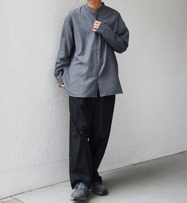 SHIPS any「SHIPS any:〈洗濯機可能〉4.5oz ライト デニム バンドカラー シャツ◇」|シャツ・ブラウス|