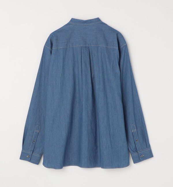 SHIPS any「SHIPS any:〈洗濯機可能〉4.5oz ライト デニム バンドカラー シャツ◇」|シャツ・ブラウス|