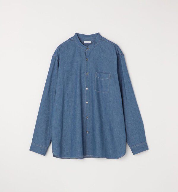SHIPS any「SHIPS any:〈洗濯機可能〉4.5oz ライト デニム バンドカラー シャツ◇」|シャツ・ブラウス|