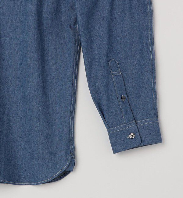 SHIPS any「SHIPS any:〈洗濯機可能〉4.5oz ライト デニム バンドカラー シャツ◇」|シャツ・ブラウス|