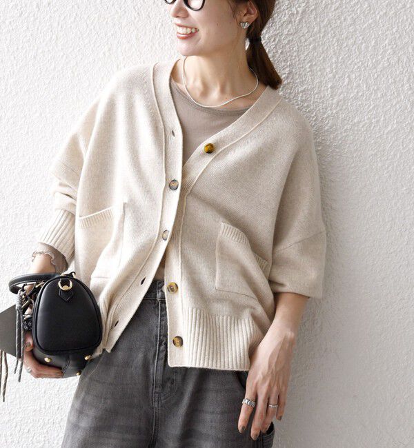 SHIPS any「SHIPS any:〈手洗い可能〉AQUA カシミヤ ミックス Vネック カーディガン」|カーディガン|