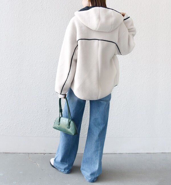 SHIPS for women「【WEB限定】ボア 配色 フード ブルゾン」|ブルゾン・スタジャン|