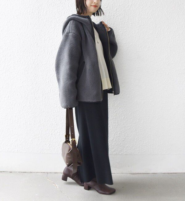 SHIPS for women「【WEB限定】ボア 配色 フード ブルゾン」|ブルゾン・スタジャン|