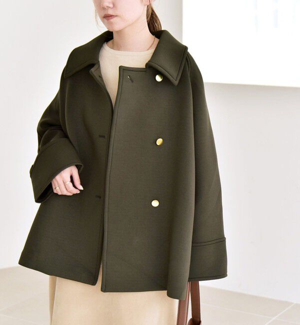 quaranciel「quaranciel:〈手洗い可能〉ダンボール ステンカラー ジャケット コート26SS」|ステンカラーコート|カーキ