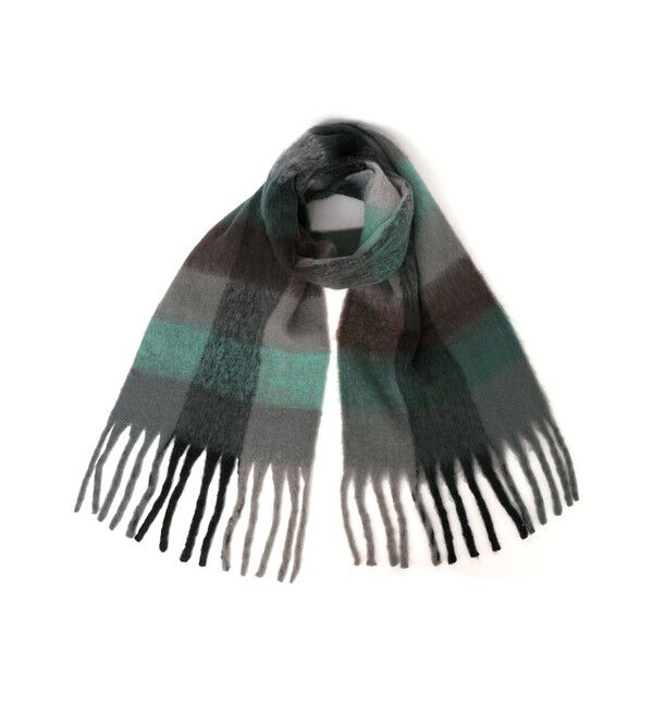 SHIPS any「SHIPS any:〈手洗い可能〉ボリューム シャギー チェック マフラー (ユニセックス) 25AW◇」|マフラー|