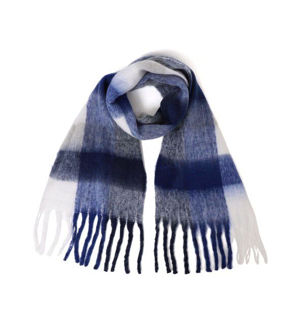 SHIPS any「SHIPS any:〈手洗い可能〉ボリューム シャギー チェック マフラー (ユニセックス) 25AW◇」|マフラー|