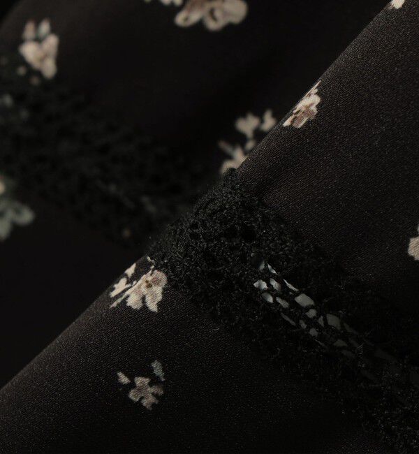 SHIPS any「SHIPS any:〈洗濯機可能〉フラワー プリント レース オープンカラー シャツ」|シャツ・ブラウス|