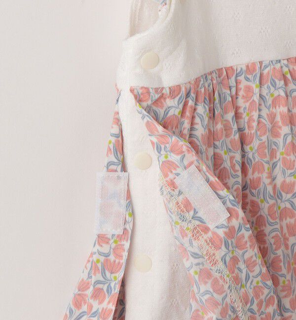 SHIPS KIDS「SHIPS KIDS:70～80cm / フラワー スカート ロンパース」|ロンパース|