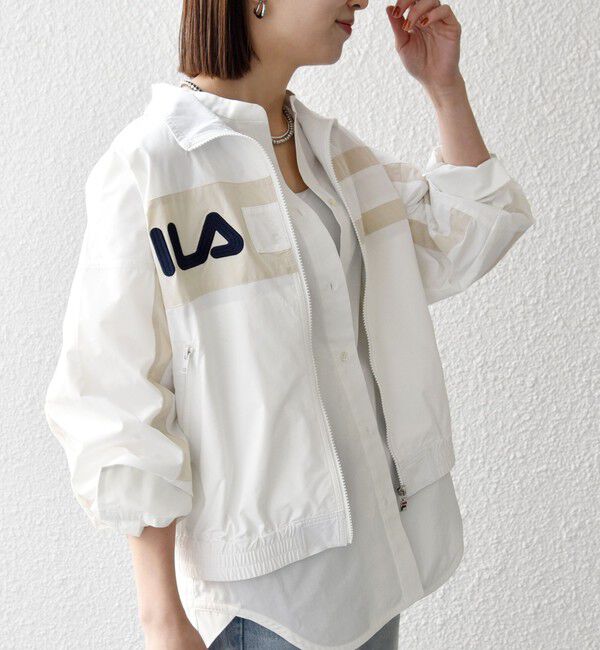 SHIPS any「【SHIPS any別注】FILA:〈洗濯機可能〉スタンドカラー ジップ ライン ブルゾン」|その他|