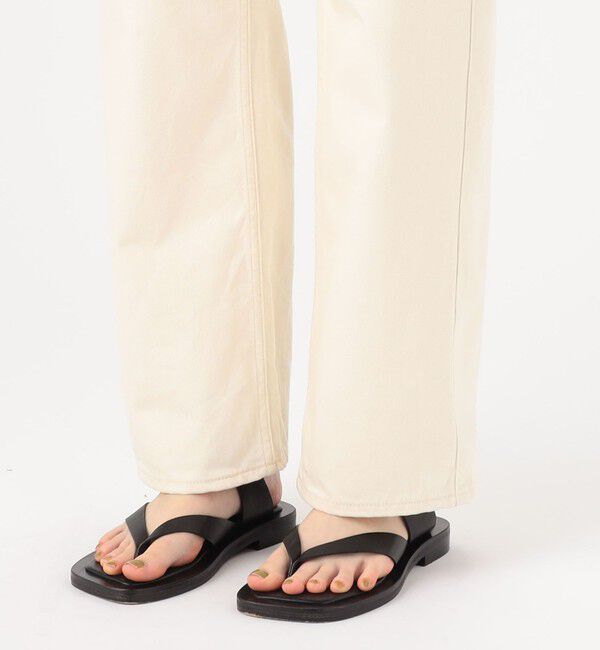 MACPHEE「コットンホワイトデニム セミワイドパンツ」|デニム|