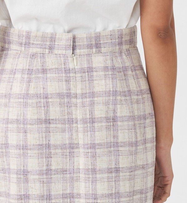 MACPHEE「ツイードチェック Iラインロングスカート」|タイト|