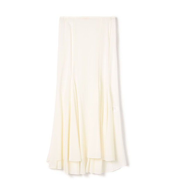 DES PRES「シルクストレッチシフォン フィッシュテールフレアスカート」|フレア|11 ホワイト