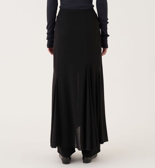 DES PRES「シルクストレッチシフォン フィッシュテールフレアスカート」|フレア|