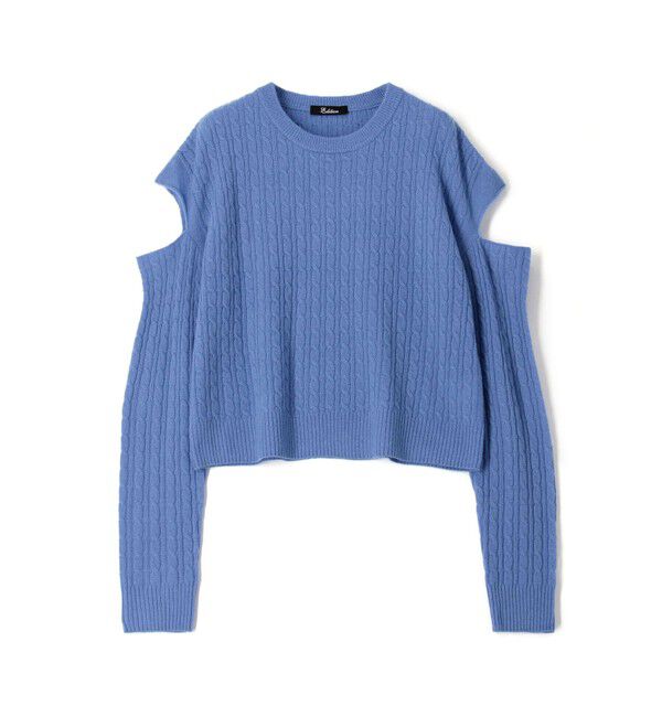 Edition「スリットスリーブケーブルニットプルオーバー」|ニット・セーター|63 ライトブルー