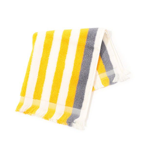 TOMORROWLAND HOME「コットンストライプハンドタオル」|タオル|24 イエロー系