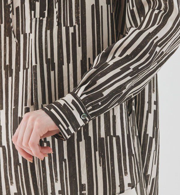 GALERIE VIE「シルクハブタエプリント スキッパーシャツ」|シャツ・ブラウス|