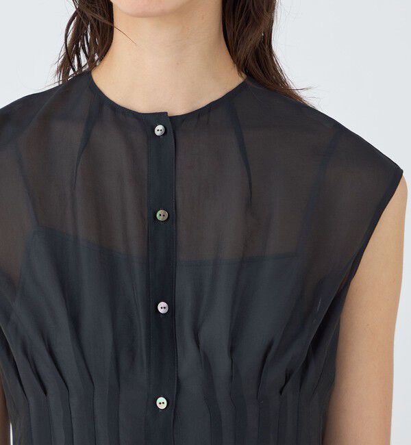 TOMORROWLAND collection「シアーオーガンジー ウエストタックワンピース」|ワンピース|