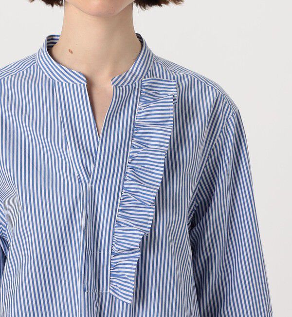 MACPHEE「コットンタイプライター フロントフリルワンピース」|ワンピース|