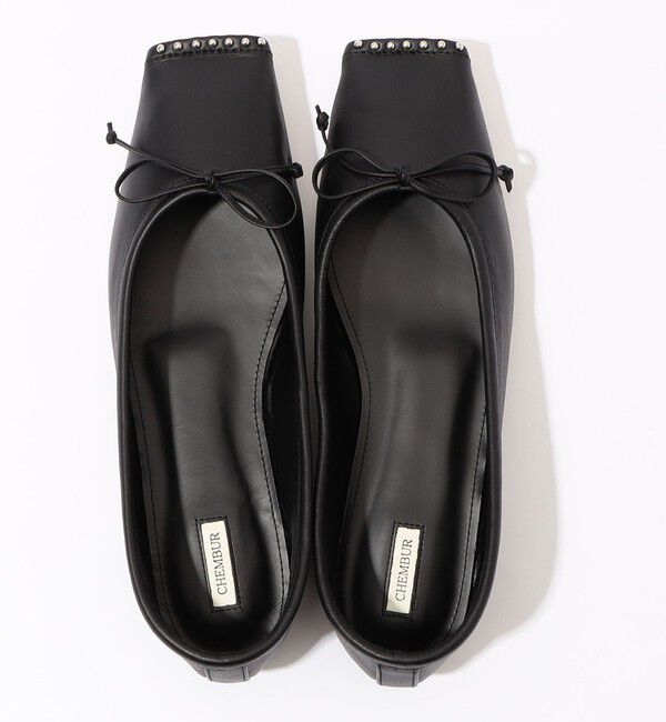TOMORROWLAND GOODS「CHEMBUR SQ FLAT STUDS BALLET シューズ」|ローファー|