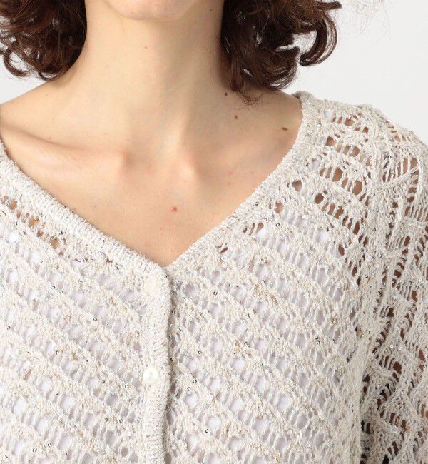 DES PRES「グリッターネップヤーン Vネックカーディガン」|カーディガン|