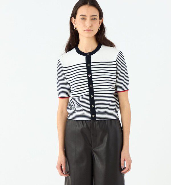 MACPHEE「ドライコットン ハーフスリーブカーディガン」|カーディガン|