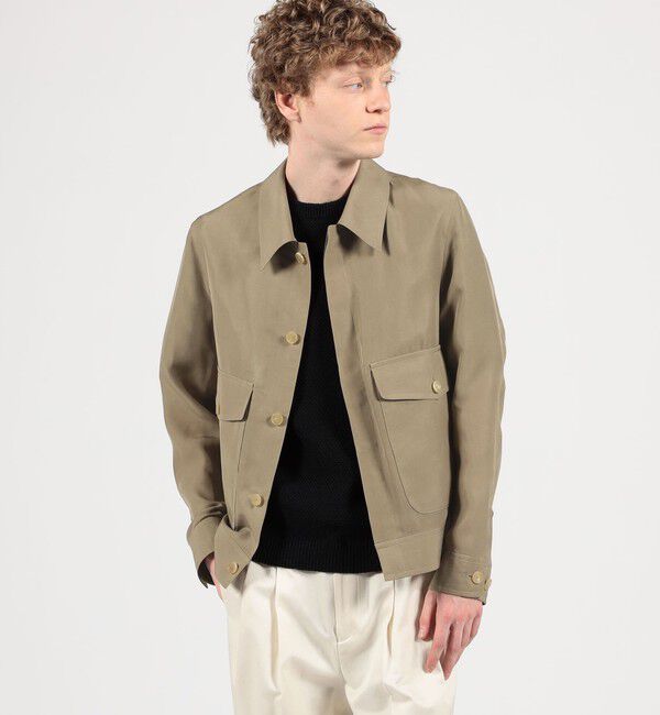 TOMORROWLAND MENS「シルク フライトジャケット」|ブルゾン・スタジャン|