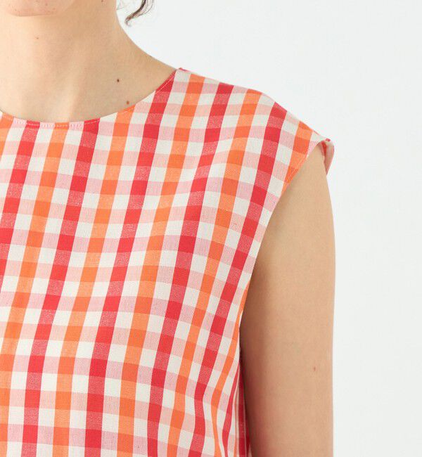 TOMORROWLAND collection「ピコロールギンガムチェック ペプラムブラウス」|シャツ・ブラウス|