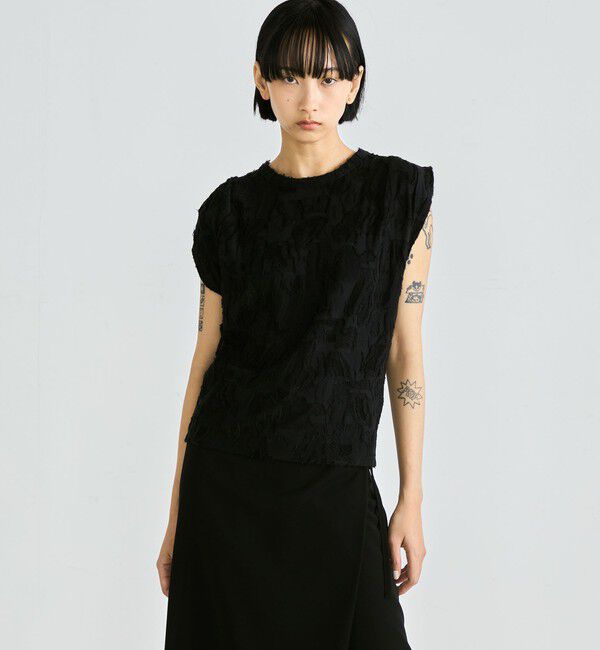 Edition「バックカットジャカード ノースリーブトップス」|タンクトップ|