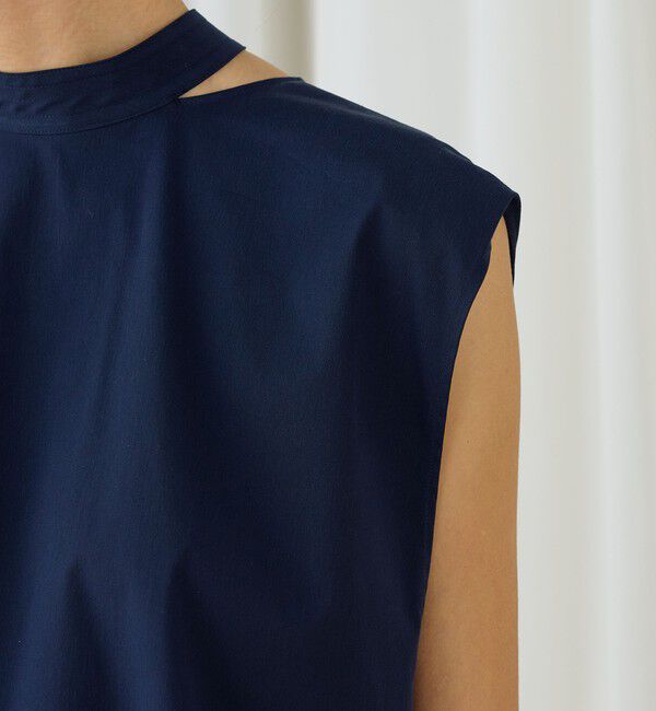 DES PRES「ストレッチポプリン スタンドカラーブラウス」|シャツ・ブラウス|