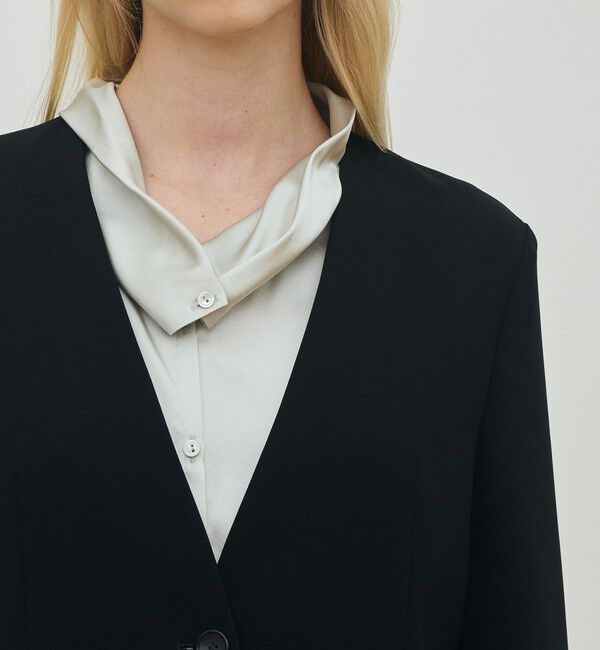 DES PRES「ライトダブルクロス ノーカラージャケット」|ノーカラージャケット|