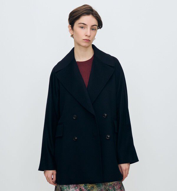 TOMORROWLAND collection「ウェービーカシミヤ ラグランショートコート」|ピーコート|