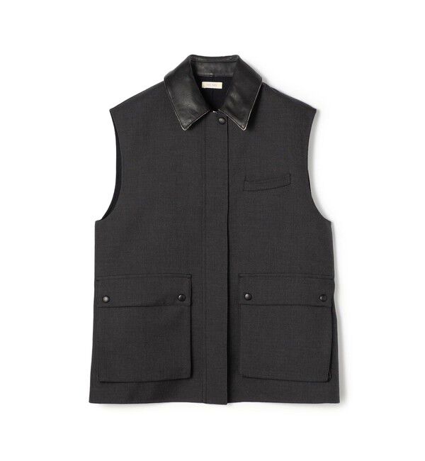 DES PRES「ダブルフェイスツイル ジレブルゾン」|ダウンベスト・ベスト|17 チャコールグレー