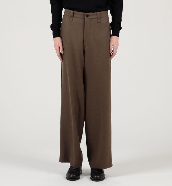 TOMORROWLAND MENS「ウールギャバジン ノープリーツバレルパンツ」|スラックス|