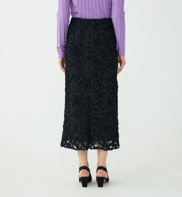 Ballsey「ロゼットチュールエンブロイダリー タイトスカート」|タイト|