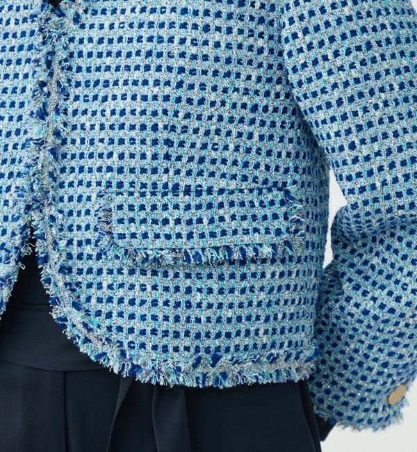 Ballsey「ペペローニツイード ショートジャケット」|ノーカラージャケット|