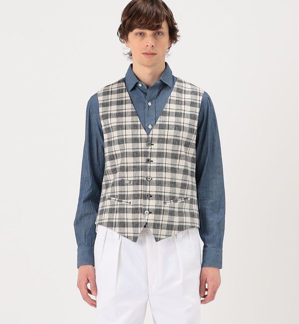TOMORROWLAND BUYING WEAR「ERRICO FORMICOLA リネンコットン チェックベスト」|ベスト・ジレ|