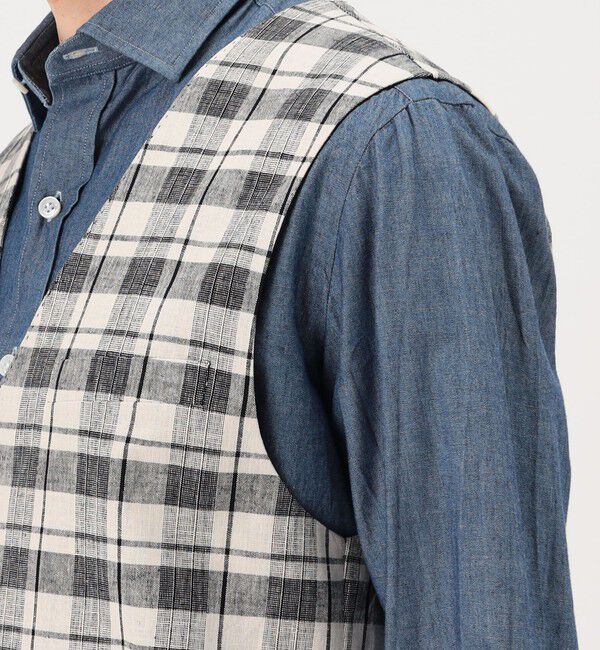 TOMORROWLAND BUYING WEAR「ERRICO FORMICOLA リネンコットン チェックベスト」|ベスト・ジレ|